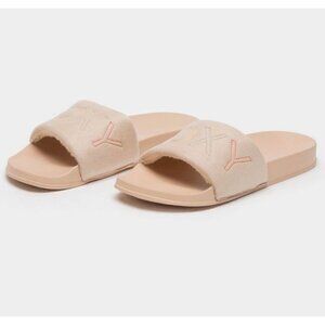 ROXY Slippy Fur Slider Women's Sandals Sz 9